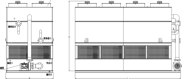 横流闭式冷却塔外形图